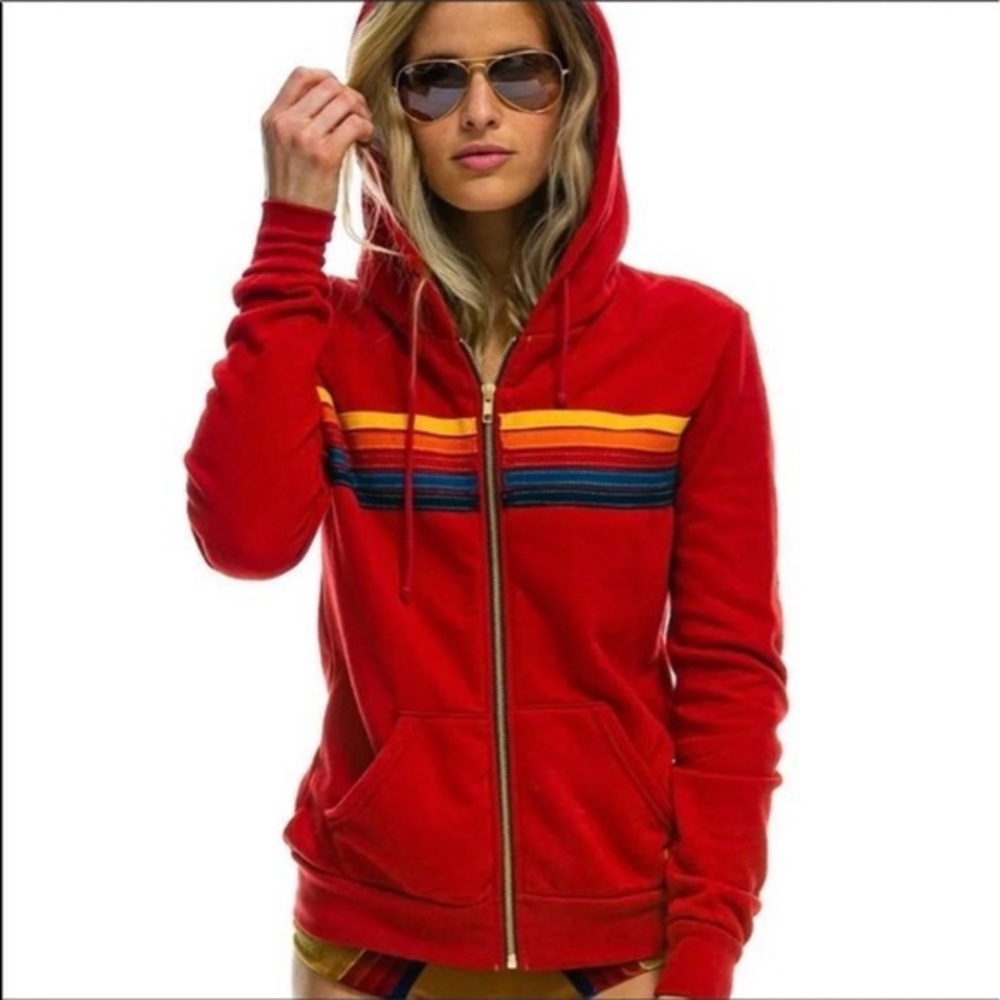 NWT Sz S Aviator Nation hoodie in Cherry Red
